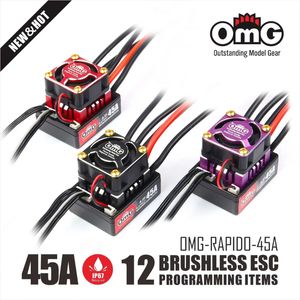 OMG-RAPIDO-45A 2-3S 50g ESC Sensored borstelloze elektronische snelheidsregelaar voor Rc auto 1/18e 1/14e 1/16e Racing RC auto's