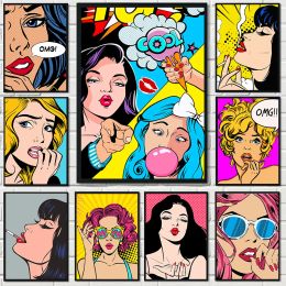OMG Retro Comics Pop Posters and Prints Comics Emoticons Canvas Pintura Arte de pared para sala de estar Decoración del hogar