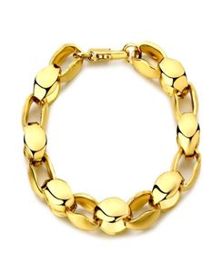OMHXZJ personnalité entière Bracelet collier mode homme fête cadeau de mariage or chaîne épaisse 18KT or Bracelets colliers Jew8843210