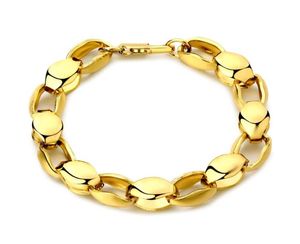 OMHXZJ toute la personnalité Bracelet collier mode homme fête cadeau de mariage or chaîne épaisse 18KT or Bracelets colliers Jew1621095
