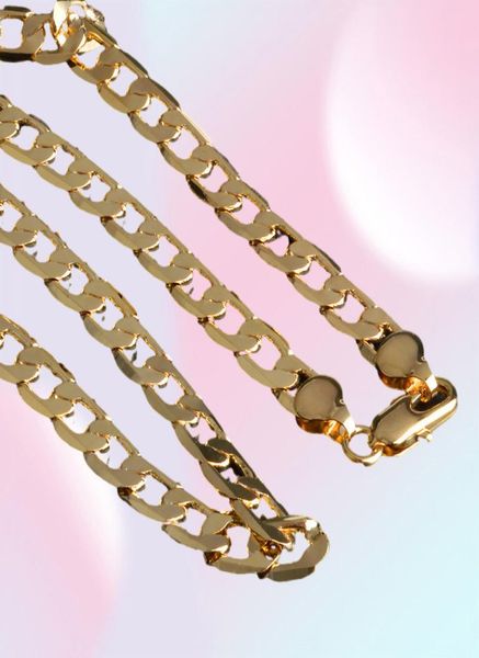 OMHXZJ Chaînes de personnalité entières Fashion Ol Woman Girl Party Mariage Cadeau Golds 8 mm Figaro Chaîne 18kt Gold Chain Collier 7665684