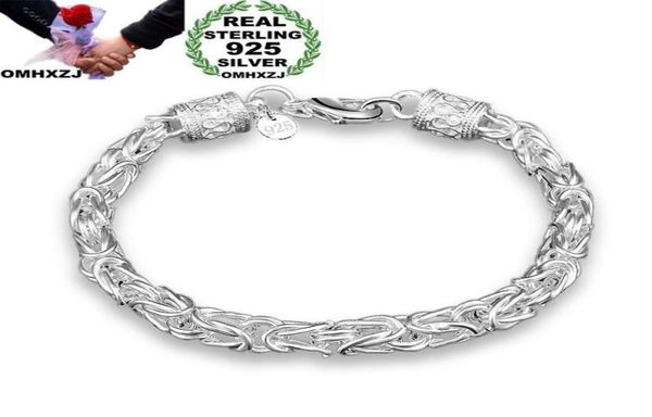 OMHXZJ eslabón de personalidad completa moda OL mujer chica regalo de fiesta cadena con cabeza de dragón plateado pulsera de plata de ley 925 gruesa BR89443791