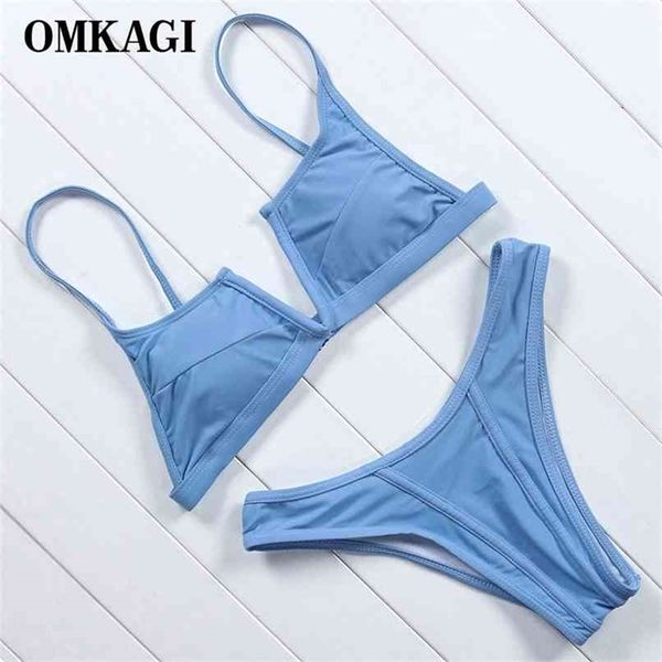 OMKAGI Marca Sexy Push Up Bikinis V en forma de traje de baño Micro Bikini Set Traje de baño de corte alto Natación Ropa de playa Traje de baño Mujer 210702