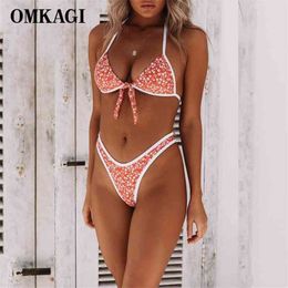 OMKAGI Micro Bikini Mujer High Cut Bademode Frauen Maillot De Bain Femme Sexy Push Up Bikini Set Badeanzug Badeanzug Beachwear 210319