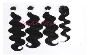 OMNRE BLAUW Body wave haarweefsels ELASH CHRISTMAS 4 bundels met sluiting opnaaibare haarweefsels MARLEY machine dubbel HAIR weftS weeft 6743243