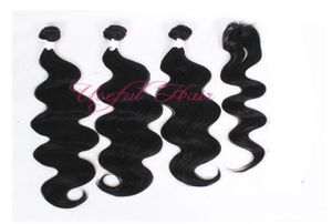 OMNRE BLAUW Body wave haarweefsels ELASH CHRISTMAS 4 bundels met sluiting opnaaibare haarweefsels MARLEY machine dubbele HAIR weftS weeft 3902620