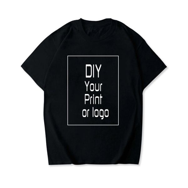 OMSJ 100% algodón DIY haz tu propia camiseta verano Casual manga corta diseño marca fotos imprimir camisetas múltiples colores mujeres hombres 210517