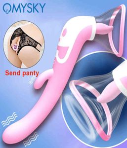 OMYSKY Zuigen Vibrator Pijpbeurt Tong Vibrerende Tepel Sucker Volwassen Oraal Likken Clitoris Vagina Stimulator Speelgoed voor Vrouwen Q05156852997