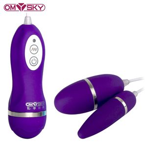 Omysky Vibromasseur Sex Toys pour femmes, double œuf vibrant filaire à 10 vitesses, étanche, produit sexuel, masseur de clitoris à stimulation du point G S921