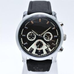 Sur 42mm chronographe militaire décontracté en cuir quartz hommes montre de créateur jour date hommes montres cadeaux entiers hommes montre-bracelet mo316l