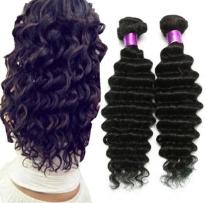 Sur 8A Brésilien Deep Wave Virgin Human Hair Extensions Natural Natural 832 pouces 4BUNDLES BRÉSILIEN VILLE VIGE DEED HAI2360972