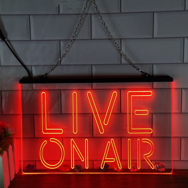 On Air Live Recording Studio Video Room Letrero de neón LED Luz de pared Decoración de pared Light Up Letrero de neón Dormitorio Bar Fiesta Navidad Boda