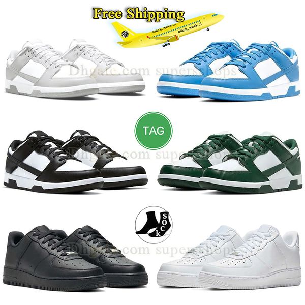 Chaussures de livraison gratuites Famous Classic Low 1s Casual Shoes One Platform Skate Triple Black White Sneakers Mens Outdoor Trainers pour hommes Sneakers Big Size 47 US13