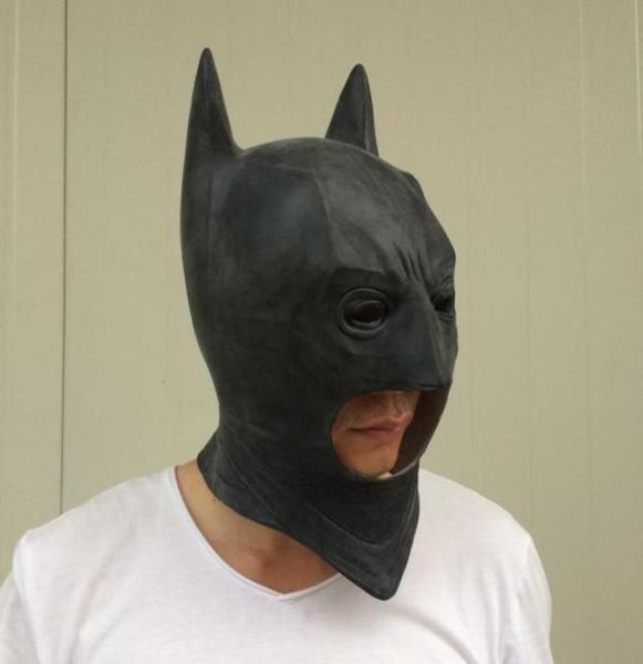 en Cosplay Máscaras de Batman Caballero oscuro Adulto Cabeza completa Batman Máscara de látex Capucha Silicona Fiesta de Halloween Máscara negra por héroe Co42929219055338