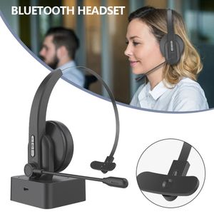 Op oor Bluetooth -headset met microfoon voor thuiskantoor Online klasse PC Call Center Skype mobiele telefoon Voip Car Truck Driver Business