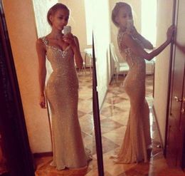 En Luxury Bling Bling 2017 Prom Dresses SEXY Sweetheart Long Crystal Le Sequins Corset Mermaid Sheer Tulle Brillante Prom DRE5316473
