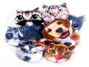 Op S NIEUWE 3D Drukkt Kat Dog Face Zipper Case Kinderen Coin Purse Lady Leuke portemonnee Pouch Women Girl Make -up Buggy Bag9890352