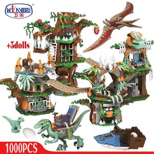 En vente 1000 pièces dinosaure arbre maison blocs de construction Jurassic World Park chiffres briques ensembles jouets pour enfants cadeaux