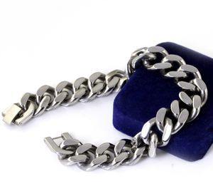 Bracelet en acier inoxydable 316L poli, 10mm, argent, chaîne gourmette cubaine, pour femmes, hommes et garçons, 10mm, 8.5 pouces, 1 pièce, en vente