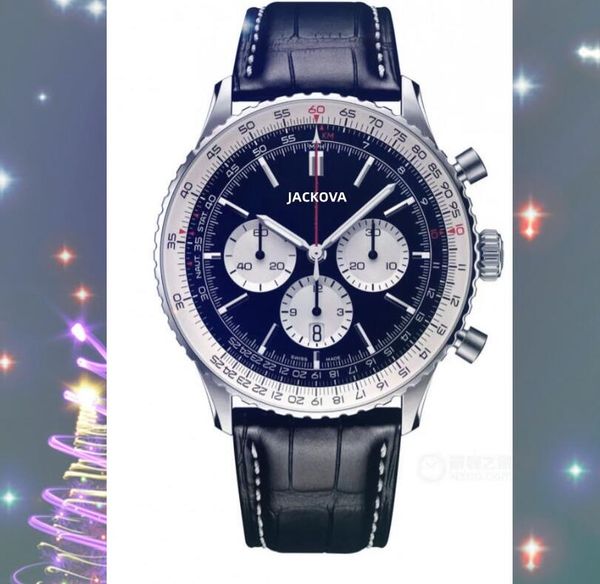 En vente Crime Premium Big Mens Sport Chronomètre Montres 45mm Mouvement À Quartz Mâle Horloge En Cuir Ceinture Édition Limitée Hardex Verre Montre-bracelet Cadeau De Noël