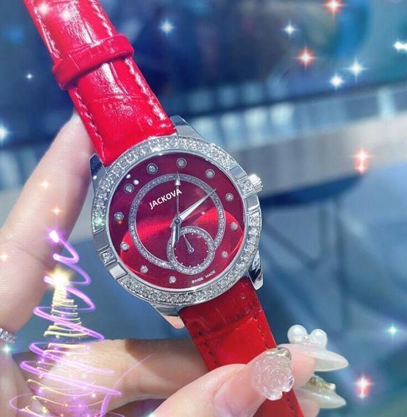 En vente en cuir véritable quartz mode femmes horloge montres 37mm date automatique femme fille étudiante luxe populaire diamants anneau montres-bracelets montre de luxe