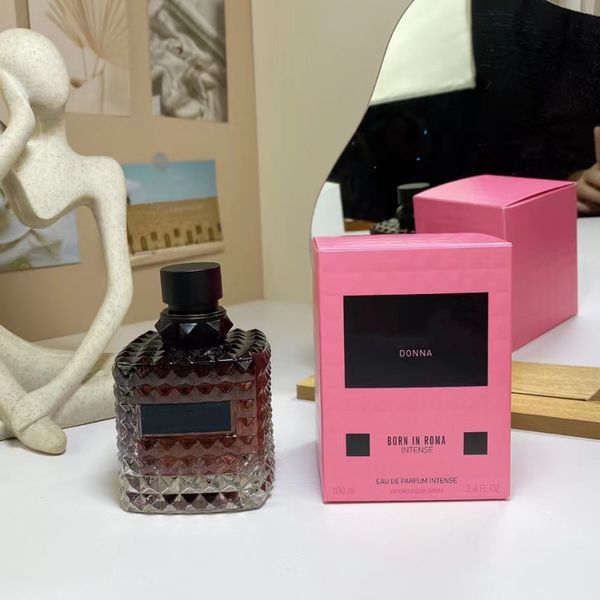 En la venta perfume nacido en romaní roma intenso donna uomo fragancia 100 ml olor duradero marca edp parfum para hombres mujeres colonia neutral spray buena calidad entrega rápida