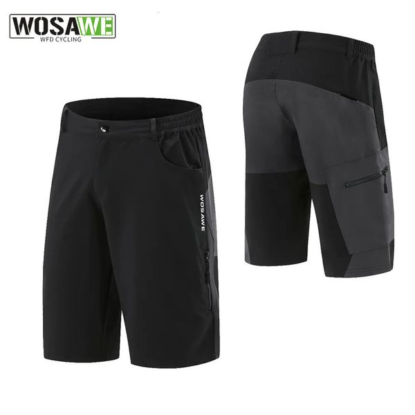 En la venta Wosawe ciclismo pantalones pantanes holgados mtb pantalones cortos sueltos de bicicleta cutánea ciclismo al aire libre pantalones cortos 240520