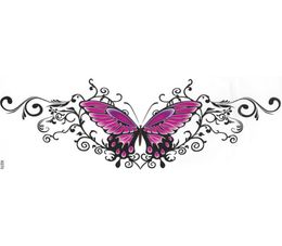 Sur l'art du corps Ladys Sternum tatouage autocollant beautifull sexy fleurs de poitrine rouge motif de papillon rose pour femmes4318656
