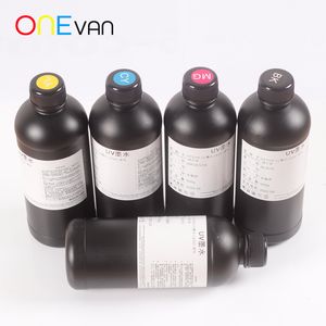 Una botella de tinta blanda de 500 ml, impresora UV con cabezal de impresión para luces LED, impresora UV R1390 R1800 L800 L1800 A3 / A4UV