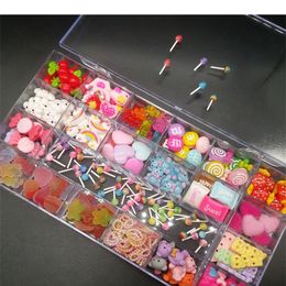 One Box Design Kawaii Accessoires Résine Nail Art Charmes Fleur Gummy BearCnady3D Nail Art Décorations s 220525