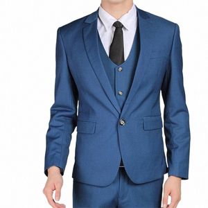 Een Butt Blauw Rood Pakken 3 StuksJas + Broek + Vest + TieSlim Fit Smoking Bruiloft Kleding Feestkleding Blazer broek Mannen Sets b1uJ #
