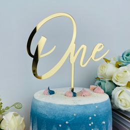 One Cake Topper 1er Premier anniversaire Party d'un an Baby Shower Girl Boy Couples First Anniversary Decoration