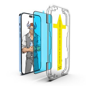 Installatie met één klik ALULILIAAR TEGRONDEN Schermbeveiligers voor iPhone 13 11 14 Pro Max 12 Mini X XR XS 8 7 Plus HD Easy Installed Trade Trap Tempered Glass Film