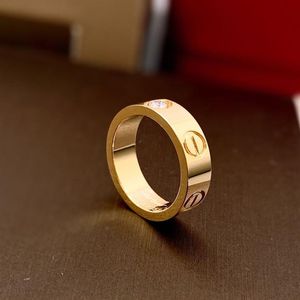 One diamanten liefdesring luxe merk officiële reproducties klassieke stijl Topkwaliteit 18 K vergulde paar ringen merken ontwerp exquis243S