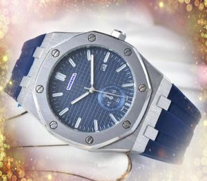 One Eeye Designer Stopwatch Men Watch 43 mm Luxury Rubber en acier inoxydable Calendrier Quartz Military Analog Time Chain horloge de bracelet