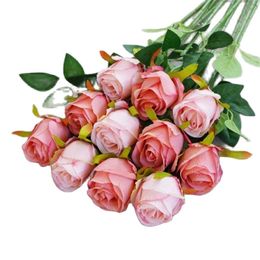 Une fausse fleur de la tige unique rose simulation de peinture à l'huile rosa pour le mariage fleurs artificielles décoratives à la maison