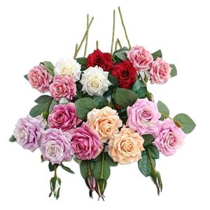 E￩n faux bloemen uithardende rozensimulatie multi-laager rosa voor huwelijkshuis centerpieces