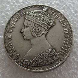Un florin 1850 Grande-Bretagne Angleterre Royaume-Uni Royaume-Uni 1 pièce d'argent gothique298z