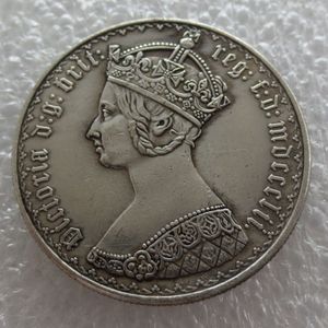 Un florin 1850 Grande-Bretagne Angleterre Royaume-Uni Royaume-Uni 1 pièce d'argent gothique2594