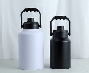 Een gallon geïsoleerde waterfles 128oz vacuüm dubbelwandige kolfwaterkruik blijf heet en koud voor reiswandelen camping sport diy