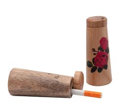 One Hitter Dugout Pipe Pirogue en bois faite à la main avec pelle en céramique Pipe en verre Filtres à cigarettes Pipes Pipes à fumer Boîte de pirogue en bois Conteneur