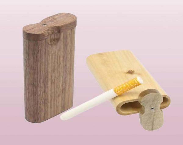 Un bateador pipa de pipa de madera hecha a mano con filtros de cigarrillo de tubería de cerámica tuberías de fumar pipa de madera caja de tubería5890561