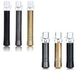 One Hitter Glazen Pijp Met Aluminium Drip Tip Mondstuk 95mm 65mm Metalen Pijp Rechte Vorm Rook Waterleidingen Voor Droge Kruiden Tabak Olieplatforms