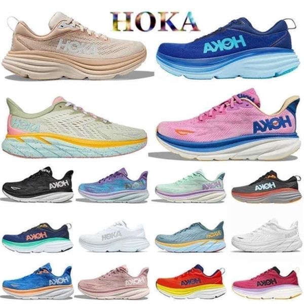 One Hokah Clifton 9 Carbon X3 hommes Femmes Chaussures de course Sneaker Triple Blanc Blanc Whifting Sand Peach Whip Harbor Mist Sweet Lilac Airy Mens Trainers