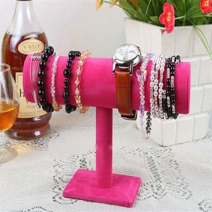 One-Layer Fluwelen Mode-sieraden Armband Ketting Horloge Armband Display Standhouder Bangle Horloge T-bar Multi-stijl Optioneel178d