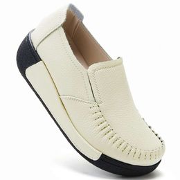 One Lefu Step Uzb Leather Femme's confortable Chaussures de seme épaisse décontractée 568 215