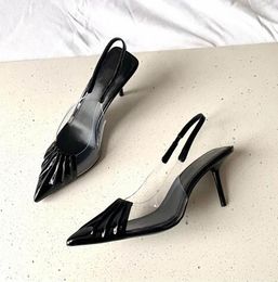 Transparante, puntige sandalen met dunne hak, designgevoel voor niche-temperament, veelzijdige hoge hakken, comfortabele wandelschoenen EU35-40 met doos