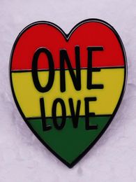 Broche One Love LGBT, musique rouge jaune vert rétro, badge d'amour, cadeau pour petite amie, pin7331811