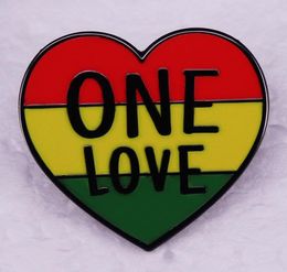 Broche One Love LGBT, musique rouge jaune vert rétro, badge d'amour, cadeau pour petite amie, pin7536244