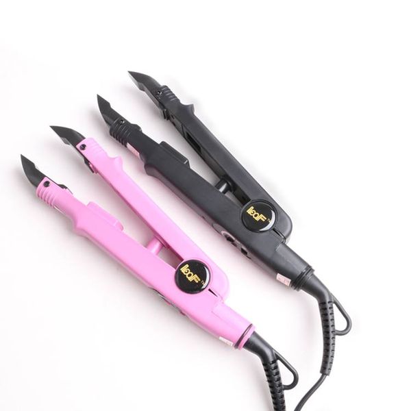 Extensión de cabello Loof de color rosa Herramientas de unión de queratina de hierro Varita de conector de calor de fusión utilizada para cabello de punta plana